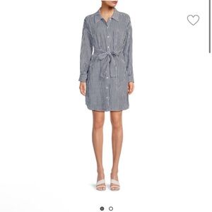 SAKS FIFTH AVENUE
Striped Belted Mini Shirtdress